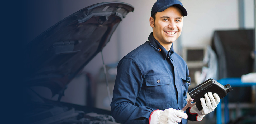 Mechanics in shop.