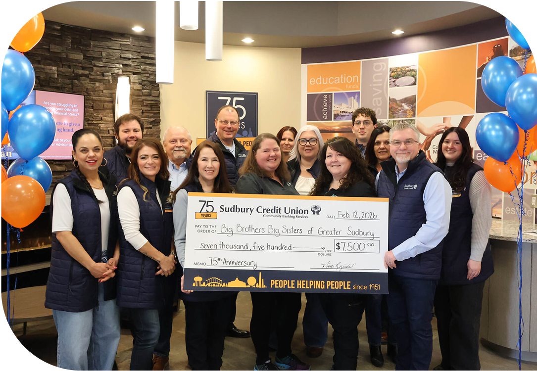 SCU staff present a cheque for $7,500 to Big Brothers Big Sisters