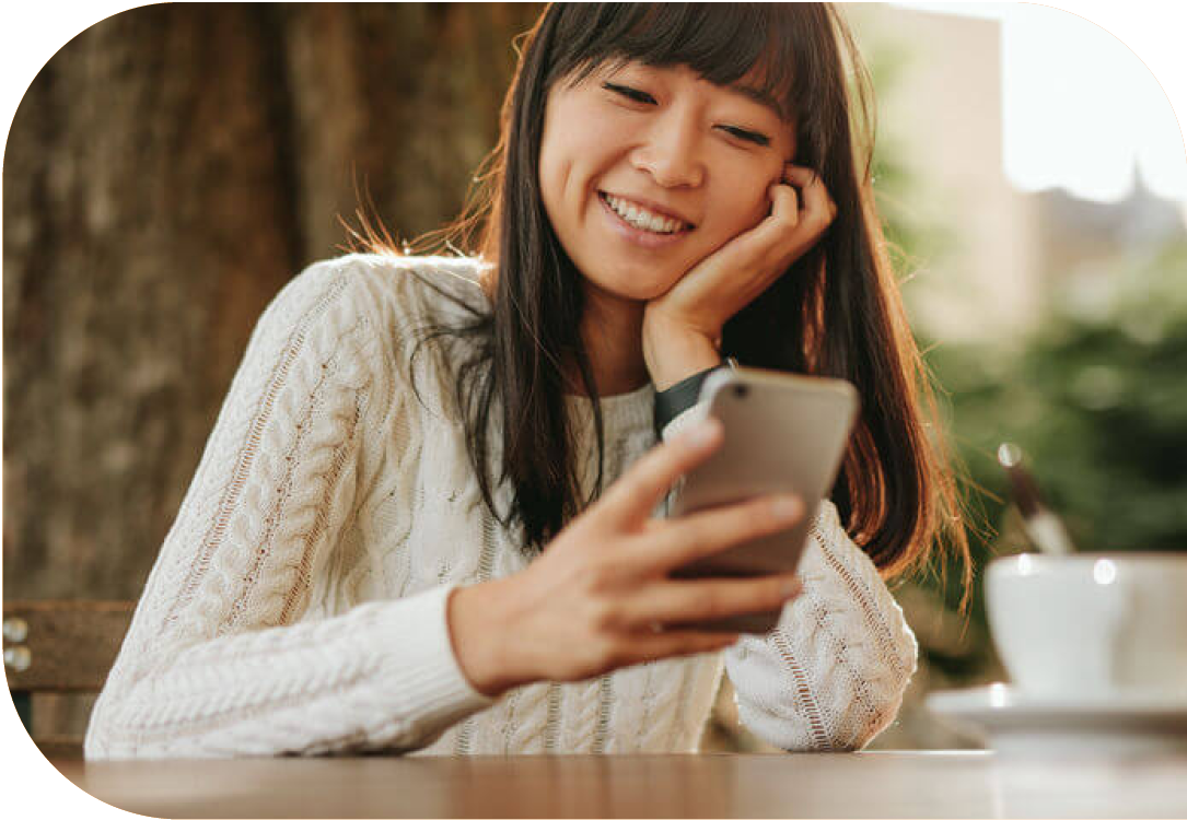 Woman using a mobile phone.