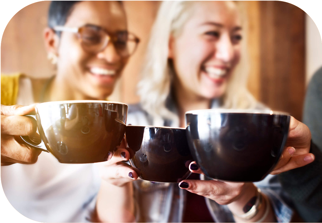 Friends having coffee together.