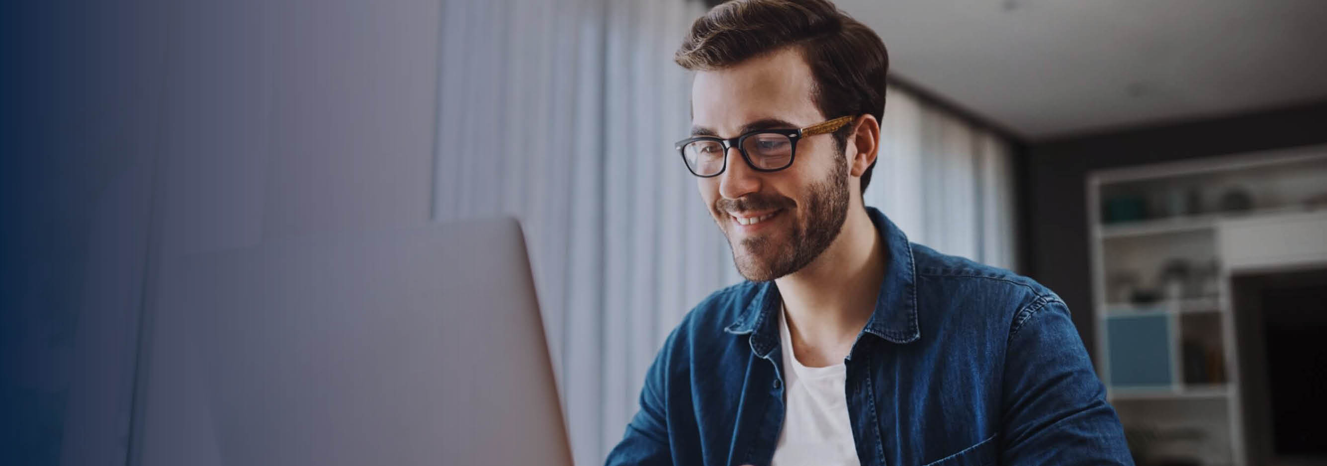 Man sitting at laptop