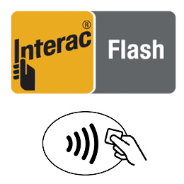 Interac Flash and contactless symbols
