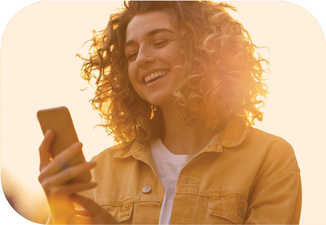 Woman using a mobile phone.